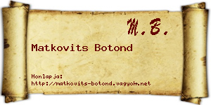 Matkovits Botond névjegykártya